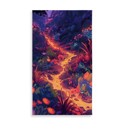 Burning Flowers Blue Tablecloth for Indoor Outdoor Decor