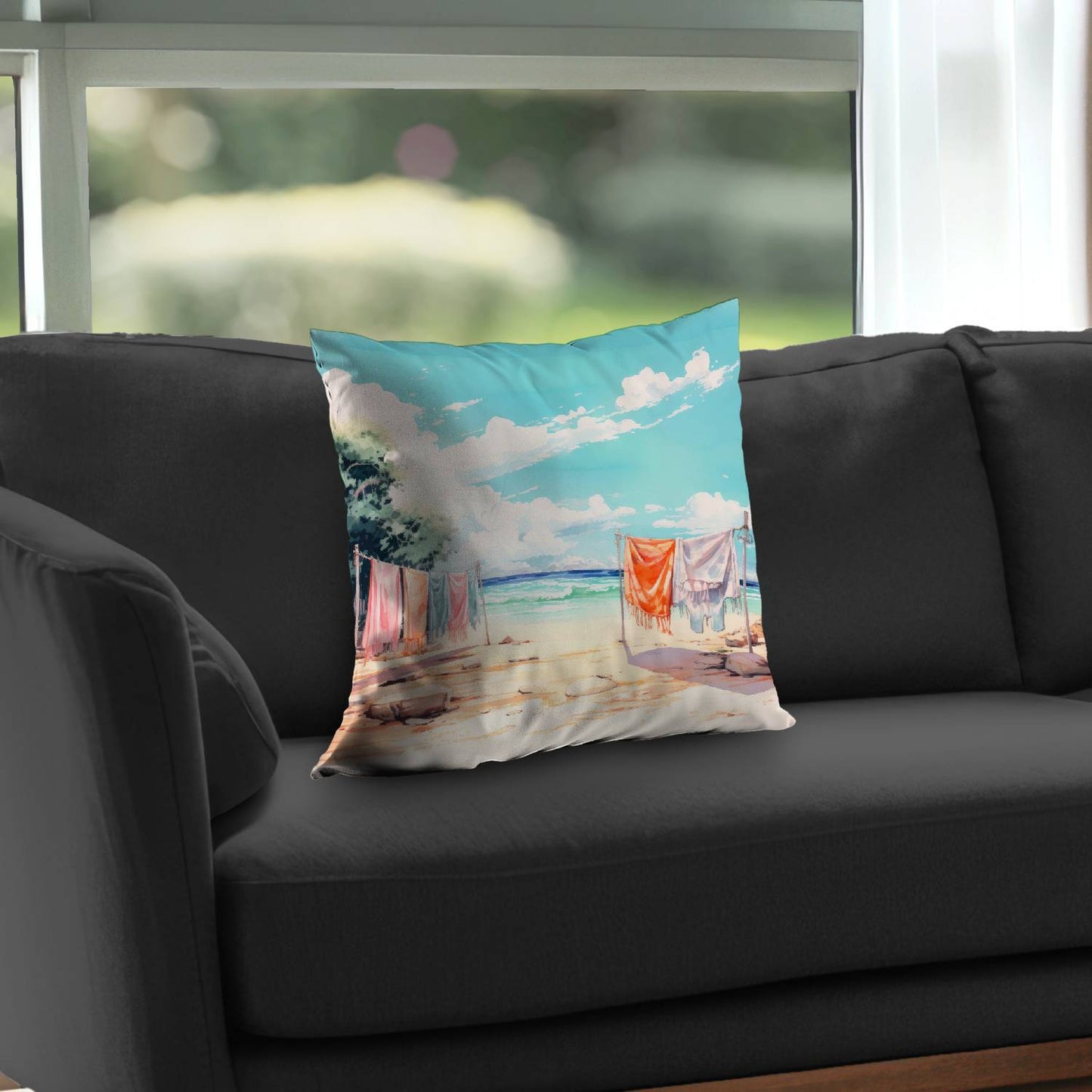 Sunny Side Poly Twill Throw Pillow | Home Decor Accent