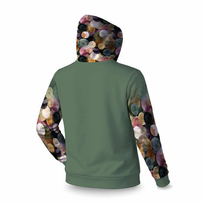 Vêtement à capuche coloré avec manches longues et motif de danse à boutons