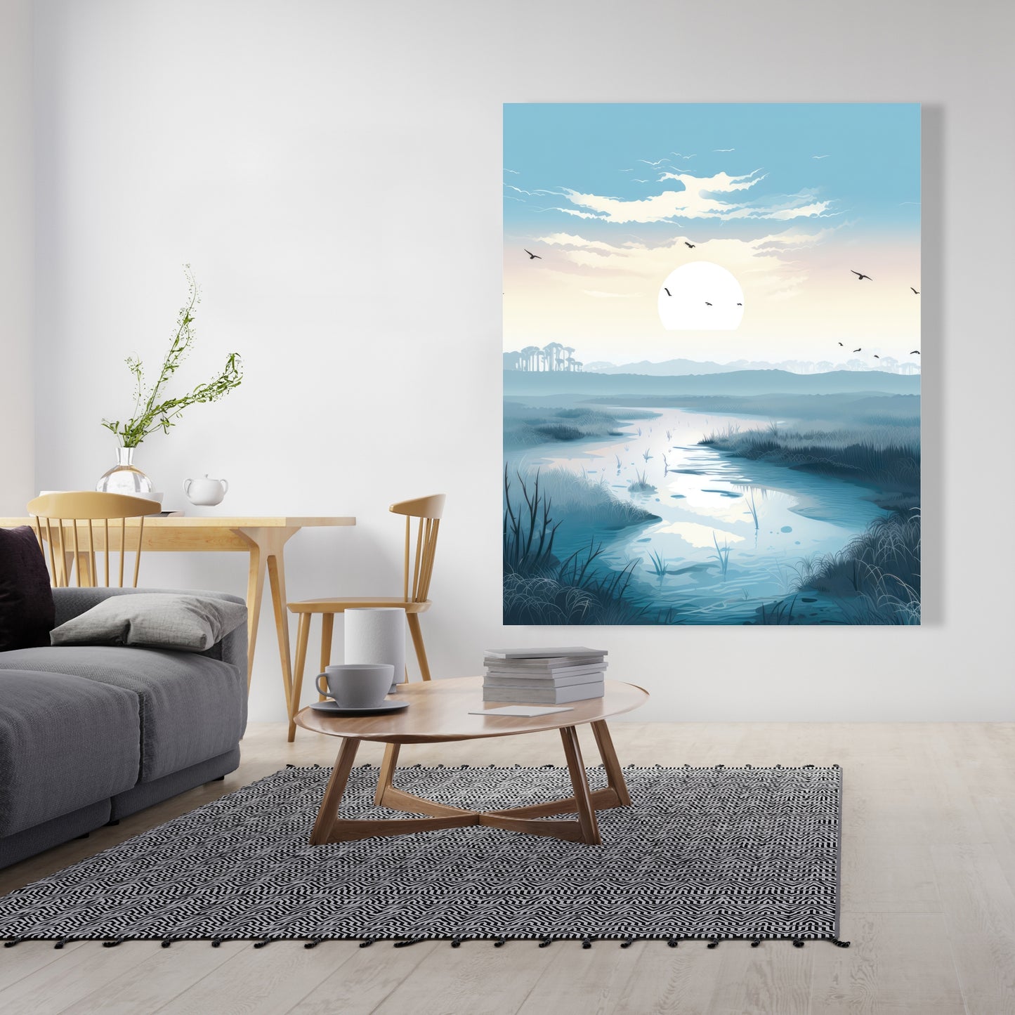 The Marsh - Blue Canvas Art for Stylish Home Decor