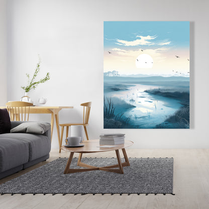 The Marsh - Blue Canvas Art for Stylish Home Decor