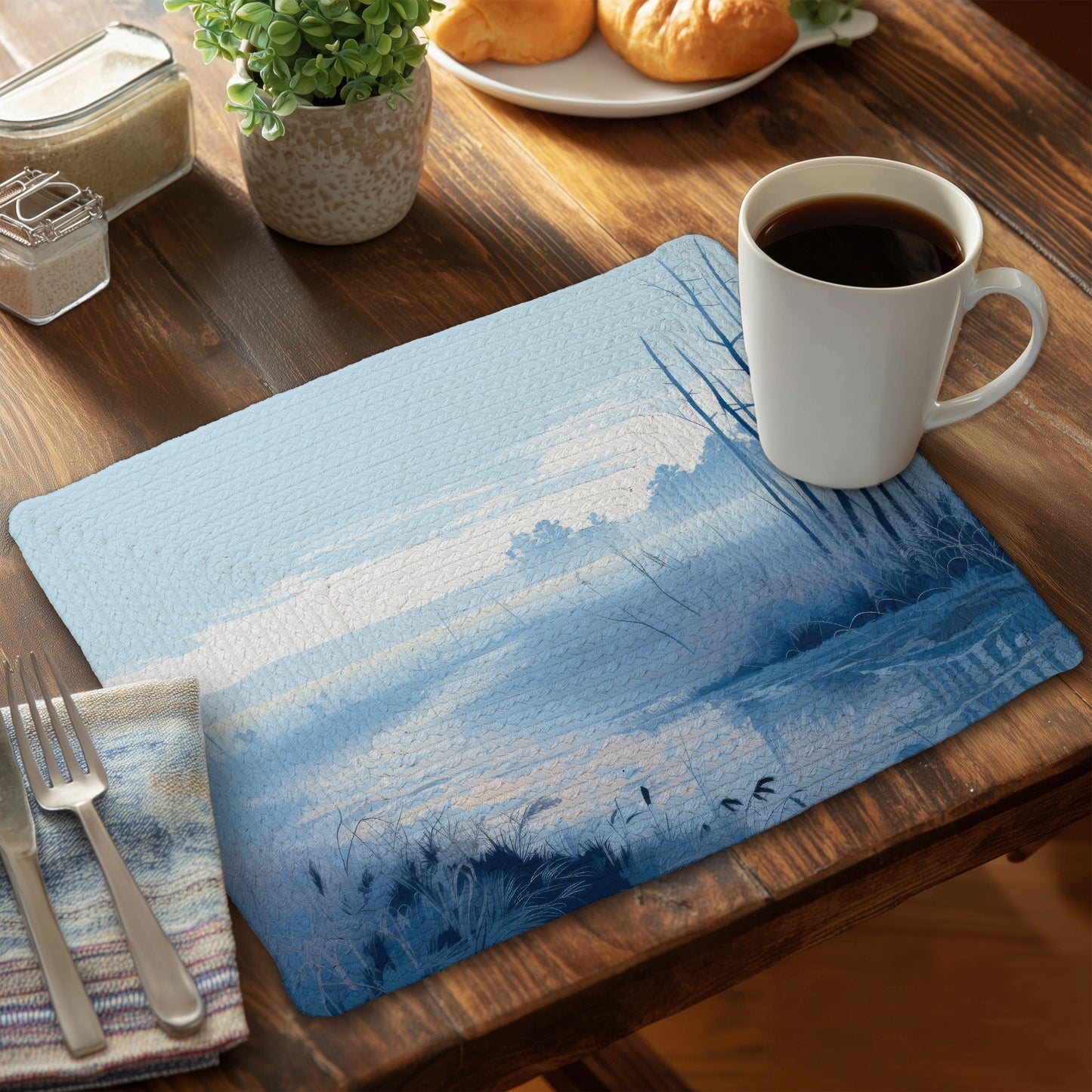 Cold swamp Braided Polyester Placemat | Home Decor Accent