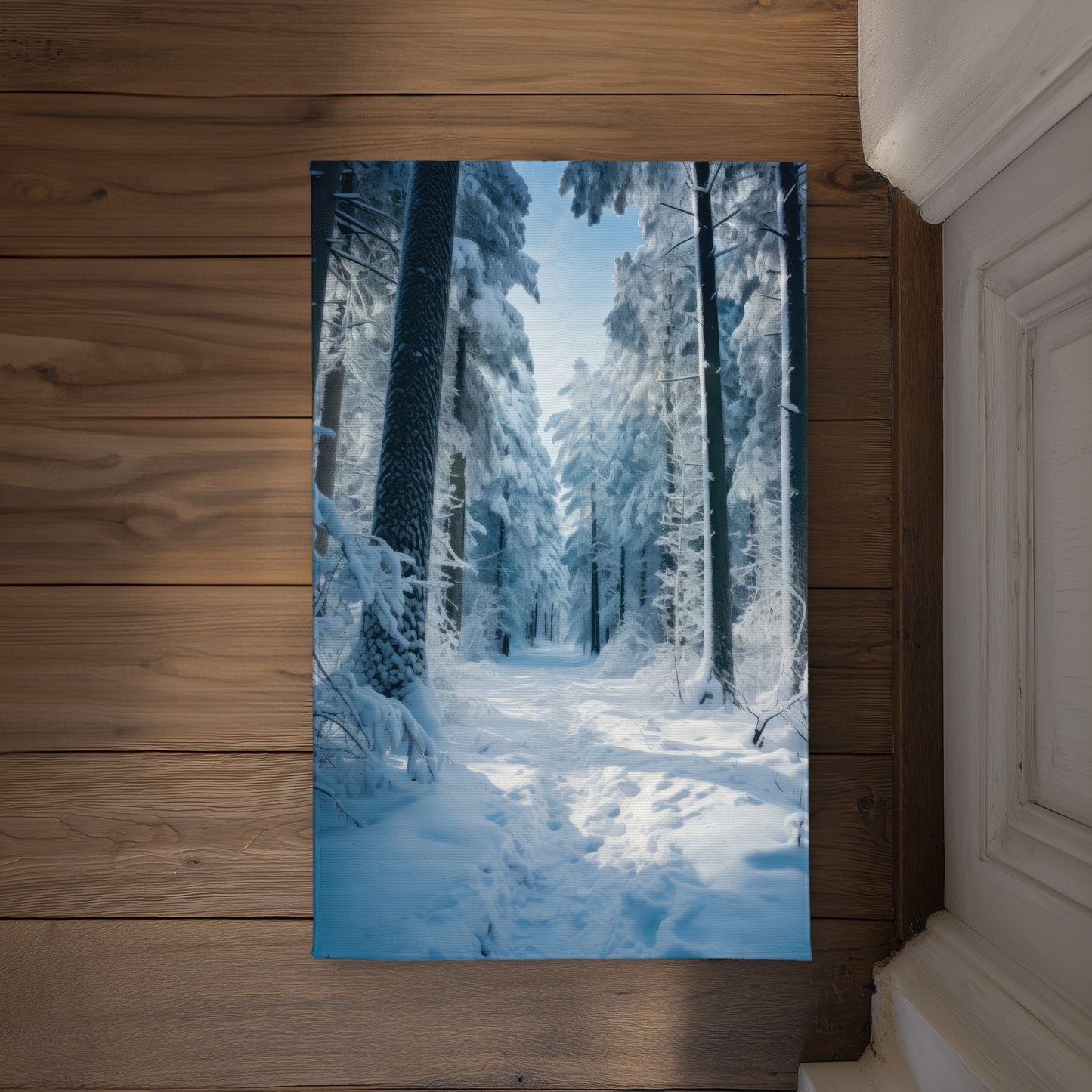 Cold Forest Blue Indoor Outdoor Door Mat - Home Decor Accent