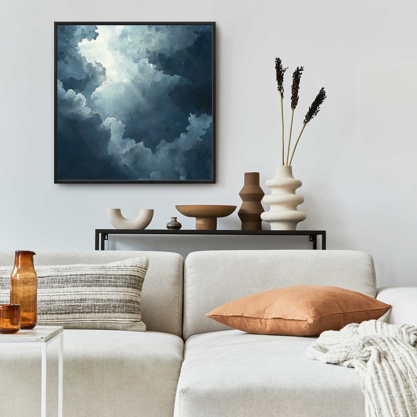 Afterglow - Gray Framed Canvas Art for Elegant Home Decor