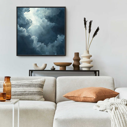Afterglow - Gray Framed Canvas Art for Elegant Home Decor