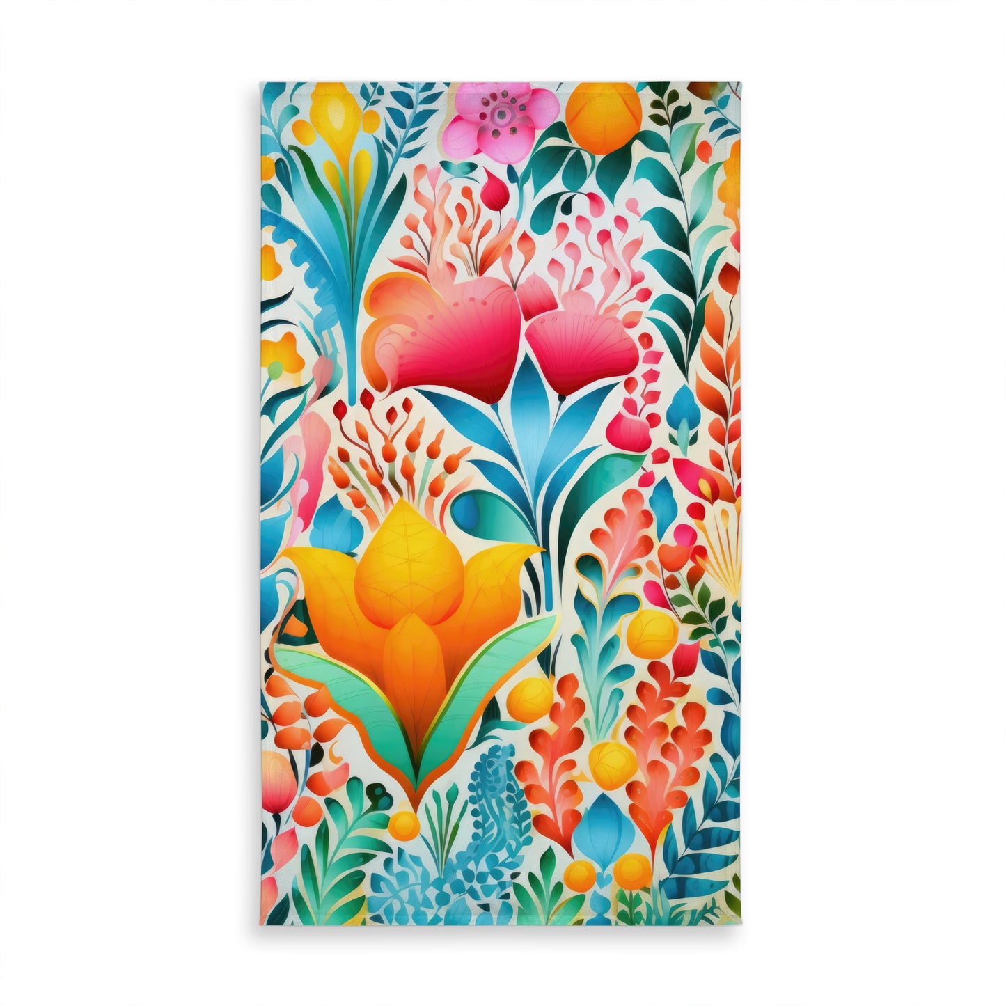 Flowing Flowers - Orange Indoor Outdoor Tablecloth for Home Decor