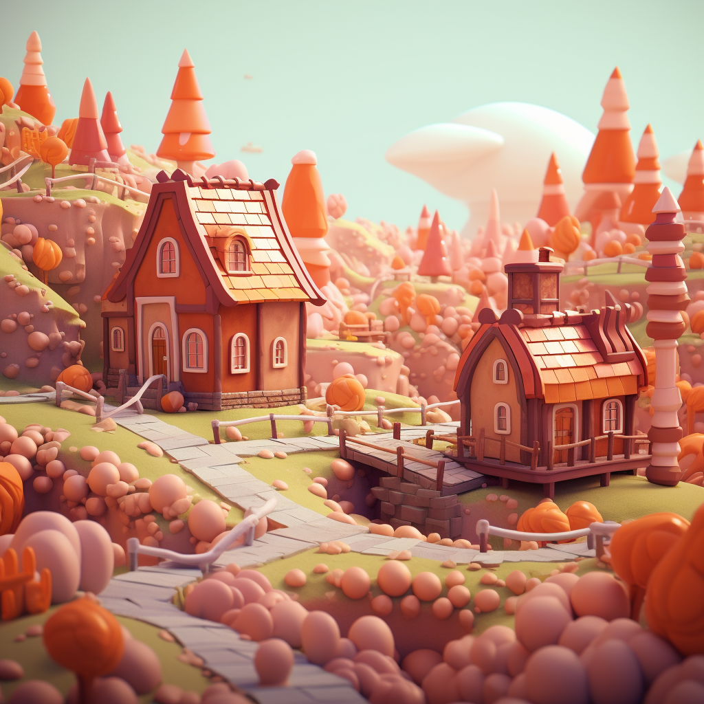 Toy town - Framed Canvas - Print on demand