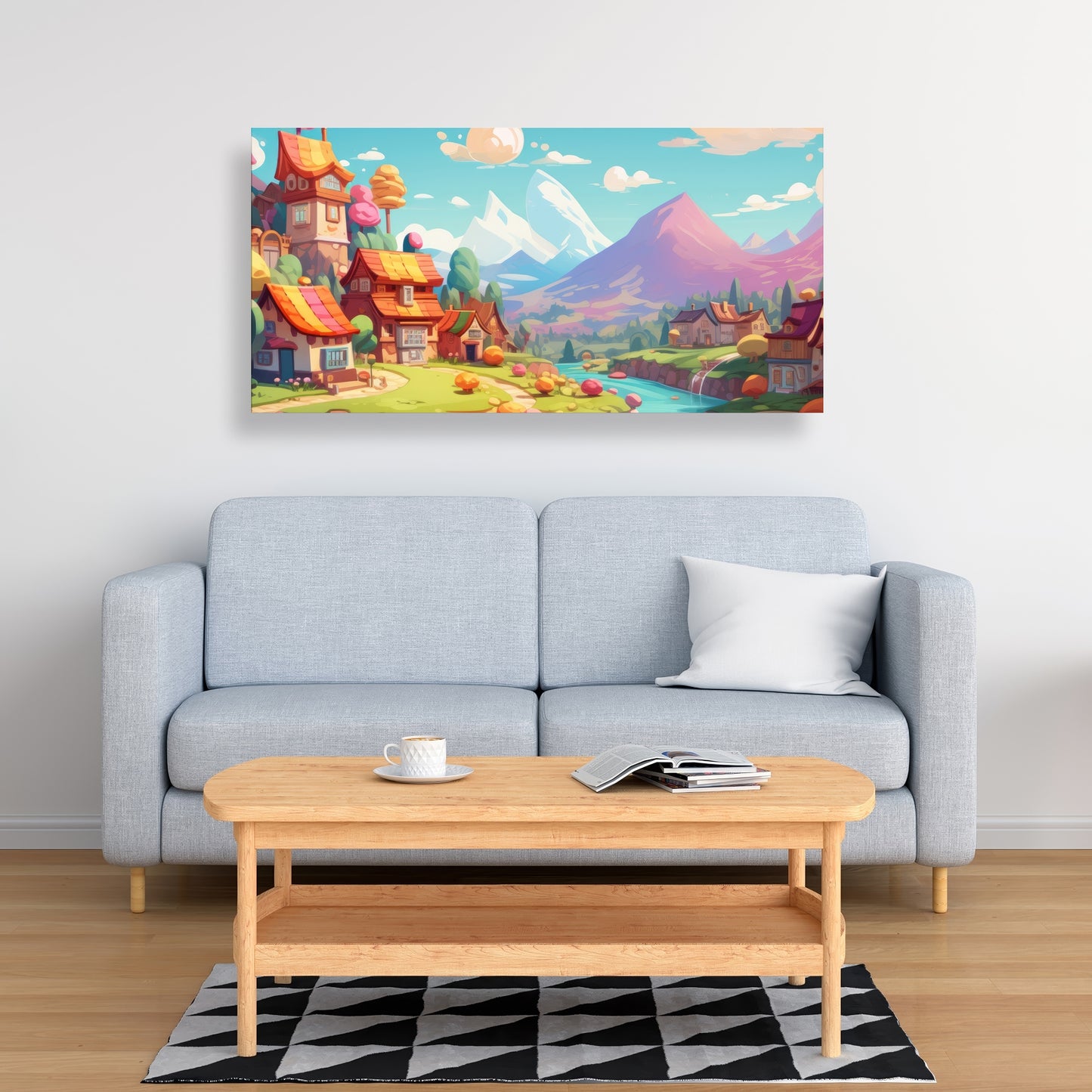 Sweet town Purple Canvas - Stylish Home Decor Accent