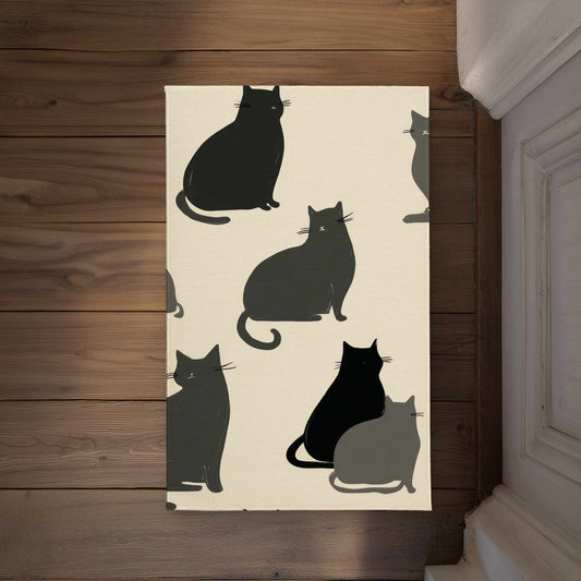 Silent Cat Gathering Door Mat | Indoor Outdoor Decor