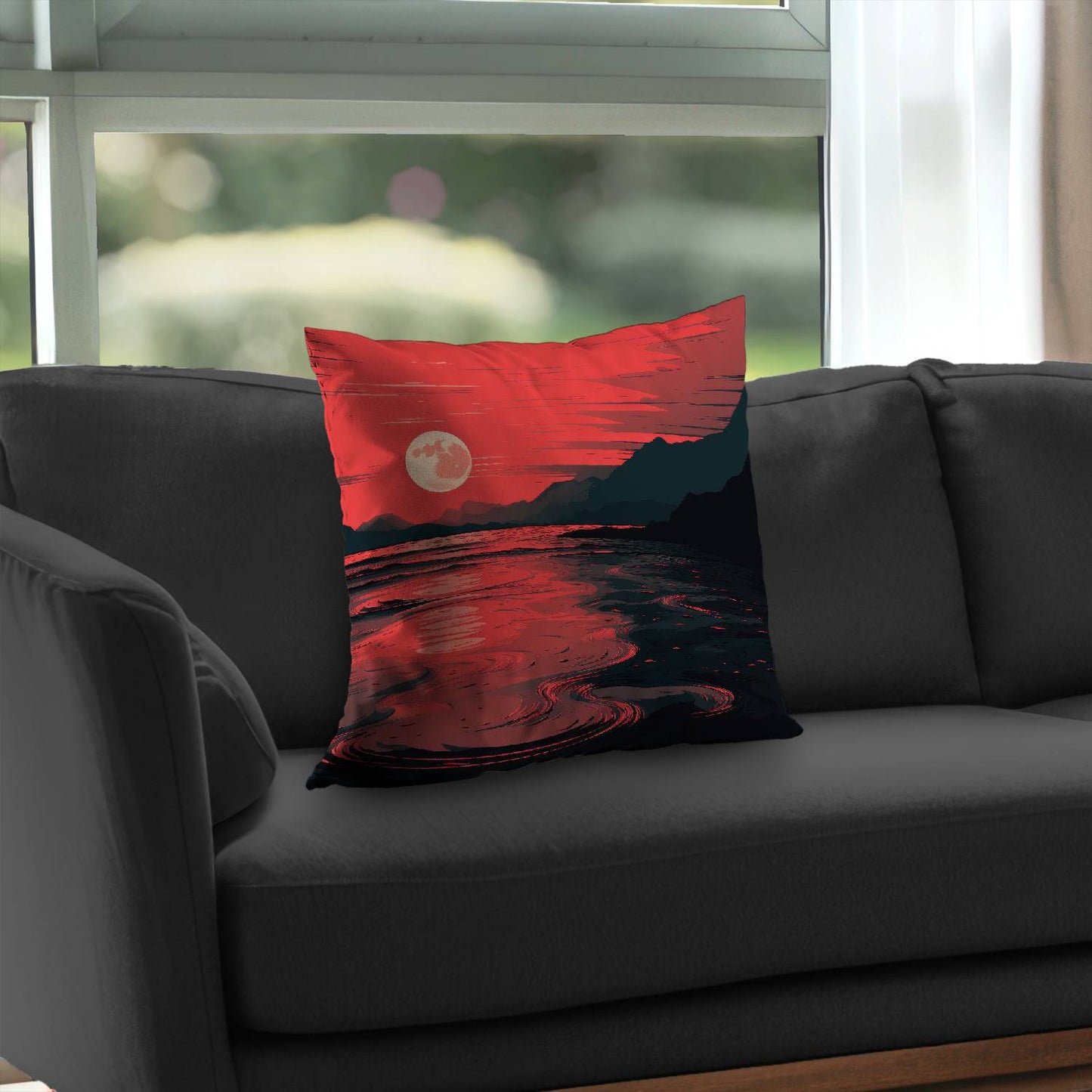 Coussin décoratif en sergé de polyester Bloody Tides | Accessoire de décoration intérieure