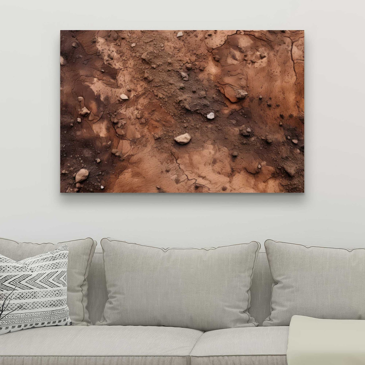 Mud and Stones - Brown Canvas Art for Home Decor