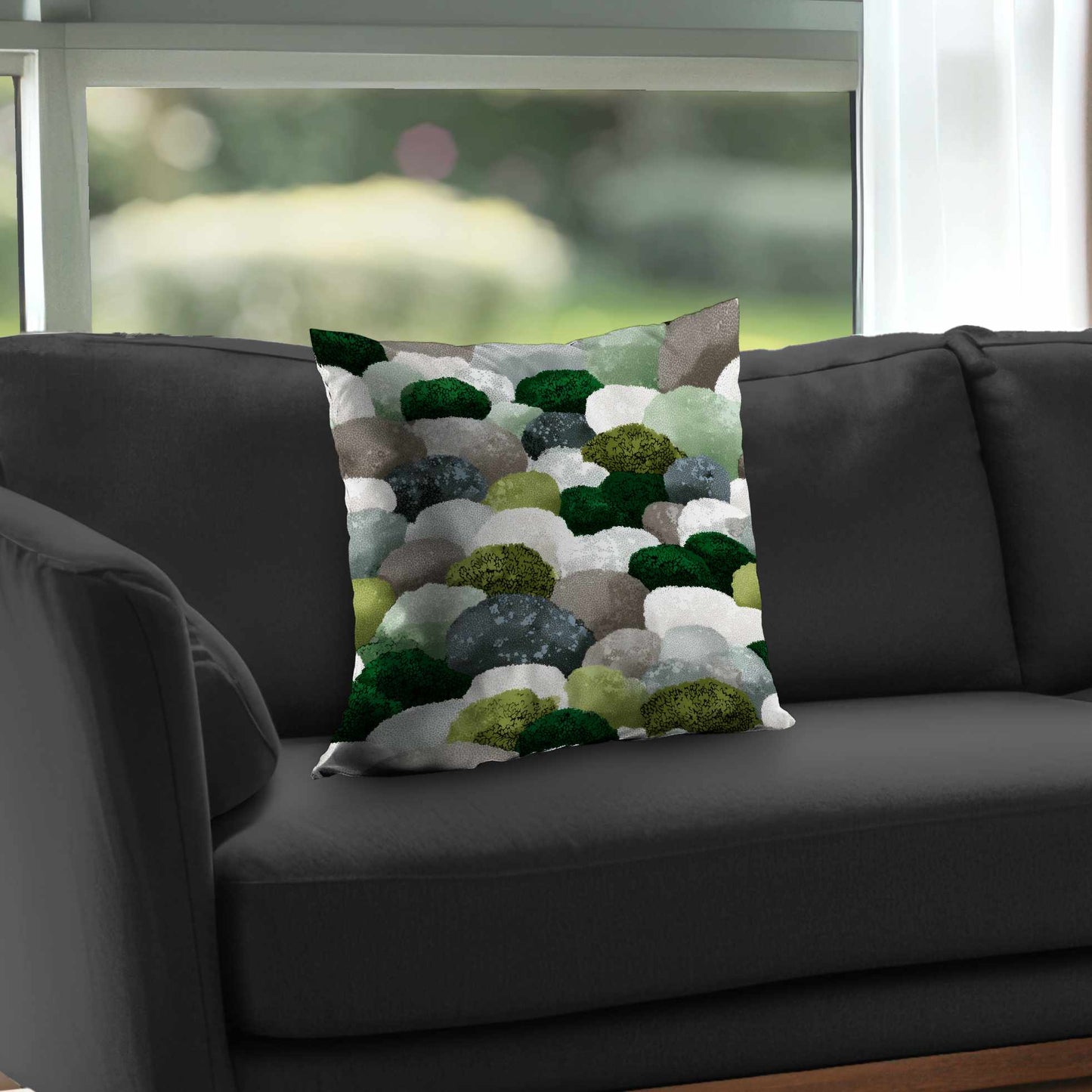 Mossy River Stones Poly Twill Throw Pillow | Home Decor