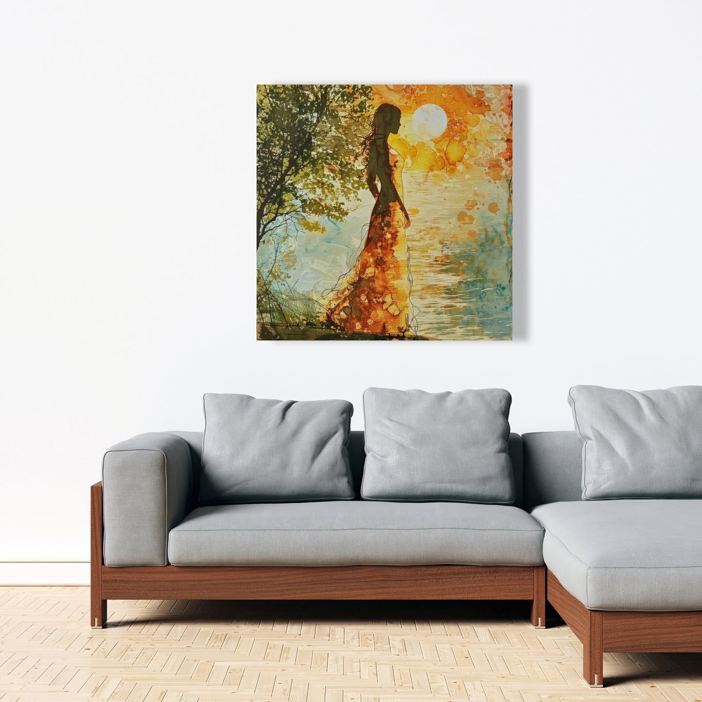 Peaceful Sun - Orange Canvas Art | Modern Style
