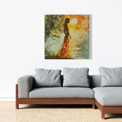 Peaceful Sun - Orange Canvas Art | Modern Style