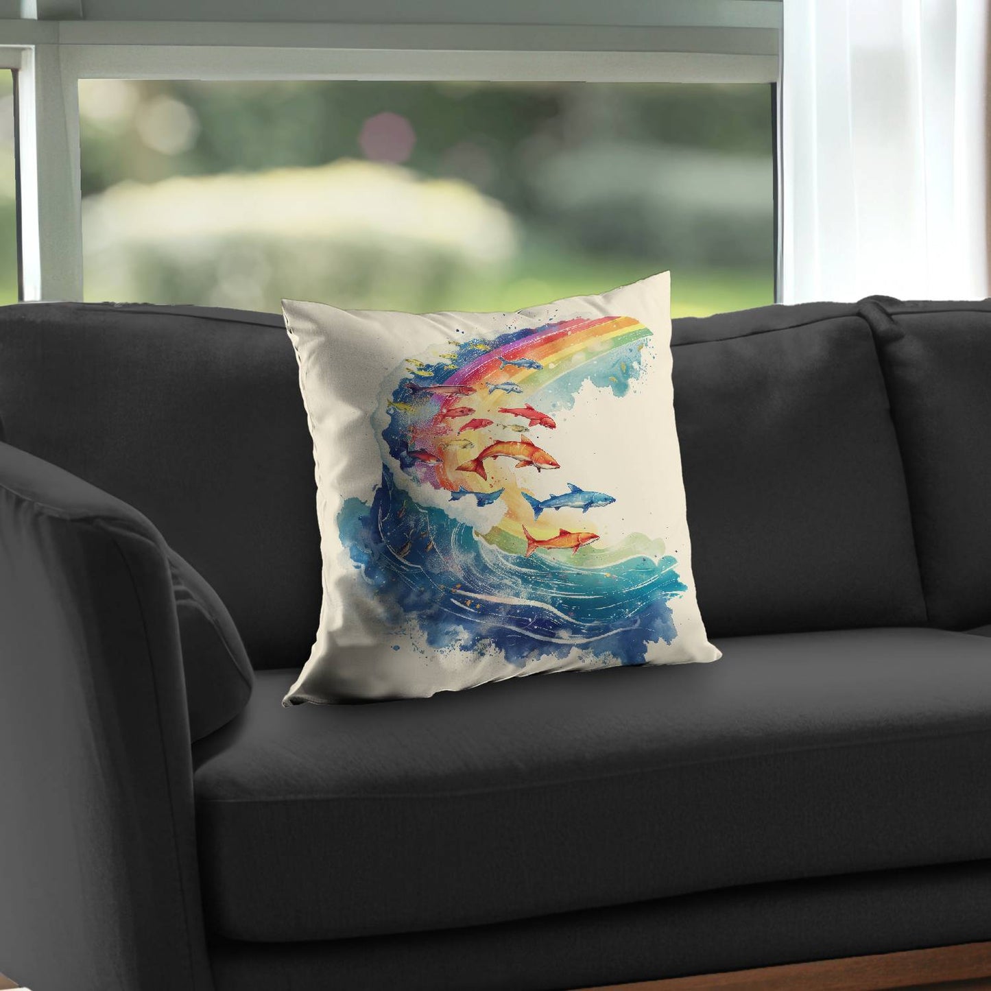 Wavy goodness - Throw pillow - Print on demand