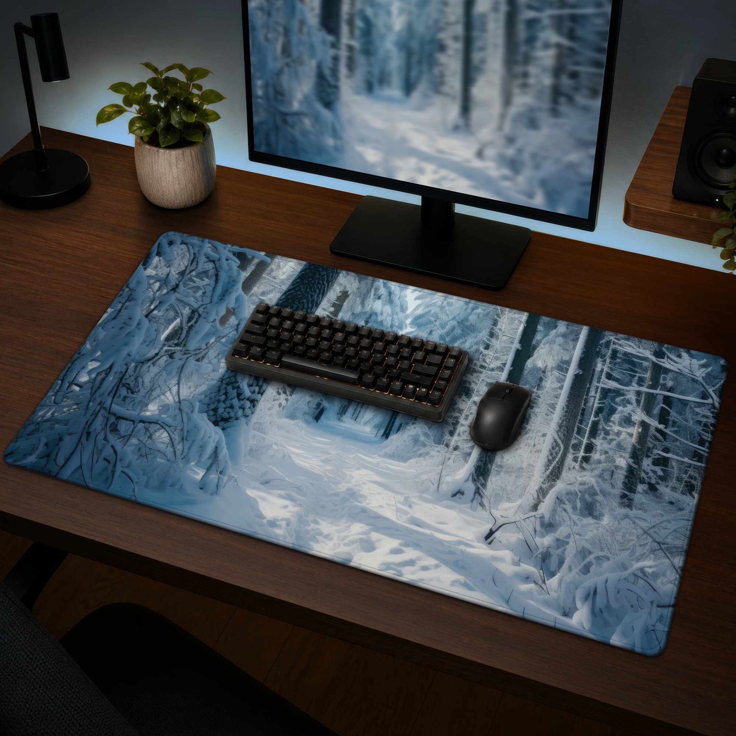 Sous-main Forêt Froide | Tapis de bureau élégant et protecteur