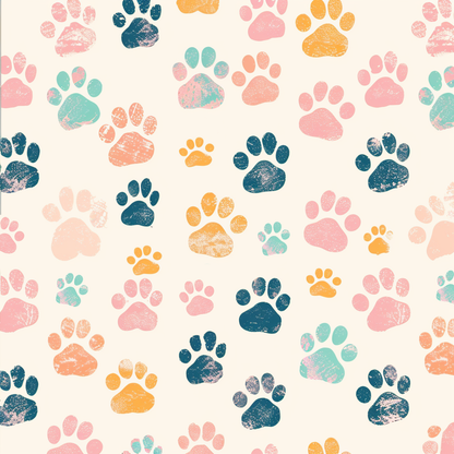 Cute Paws Orange Poly Twill Throw Pillow - Home Decor Insert