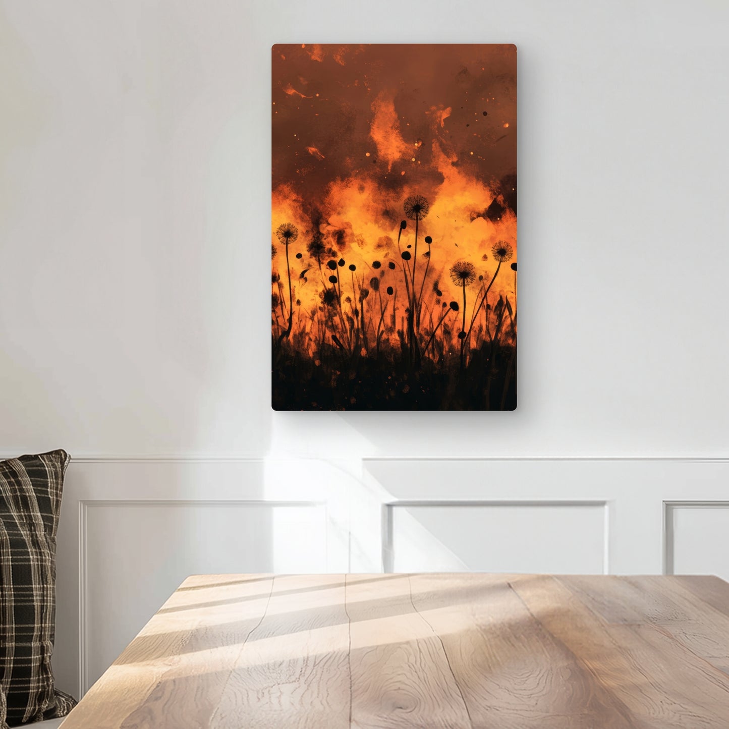 Ablaze - Yellow Metal Print for Stylish Home Decor