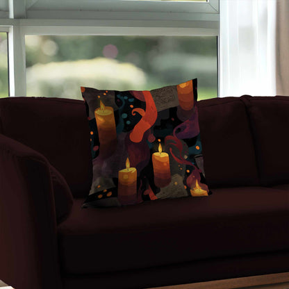 Coussin décoratif en sergé polyester polyvalent avec motif "Whispers in Flame"