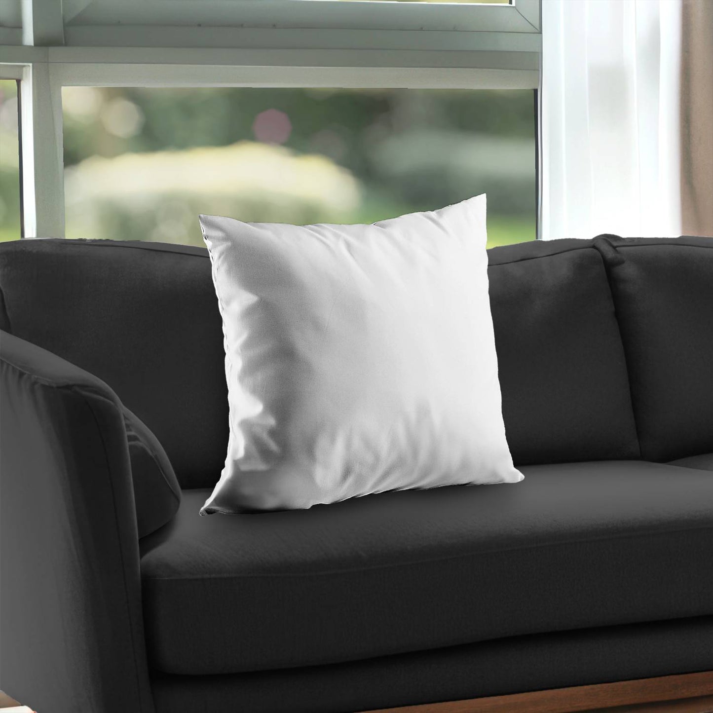 Coussin décoratif en sergé de polyester blanc pur | Décoration d'intérieur élégante