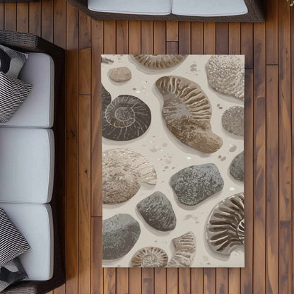 Tapis d'extérieur intemporel Fossil Flow | Décoration intérieure élégante