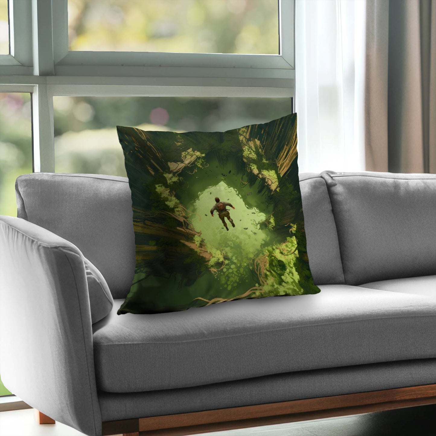 In the unknown - Throw pillow - Print on demand