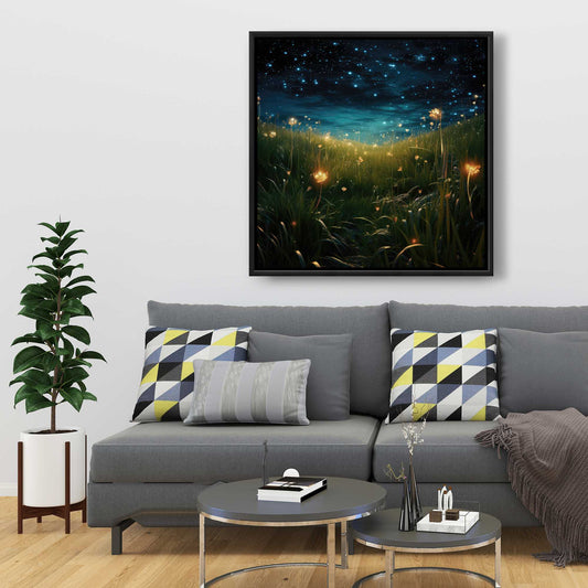 The Night Sky - Blue Framed Canvas for Home Decor
