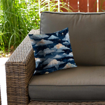 Oreiller décoratif en sergé polyester Nuages de cristal célestes