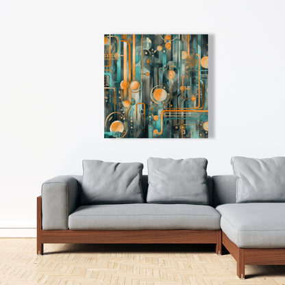 Astrological Machinery - Gold Canvas Home Decor for Elegance
