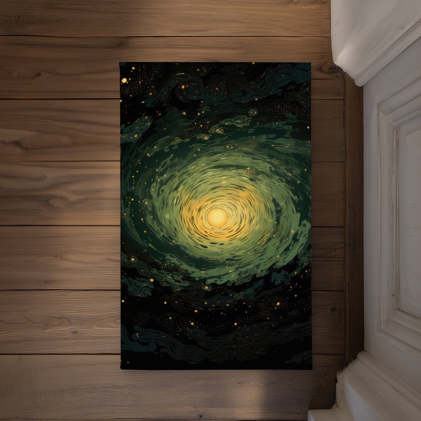 Swirling Gases Black Indoor/Outdoor Door Mat | Home Decor