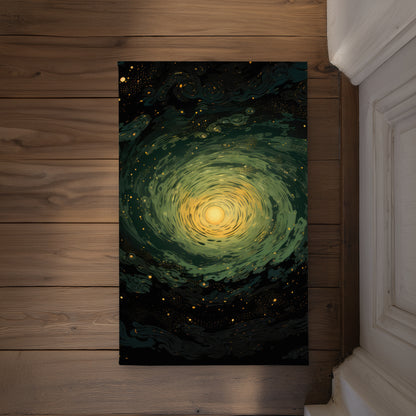 Swirling Gases Black Indoor/Outdoor Door Mat | Home Decor