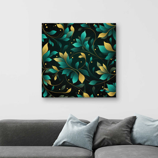 Twirling Twigs - Turquoise Canvas Home Decor Art Piece