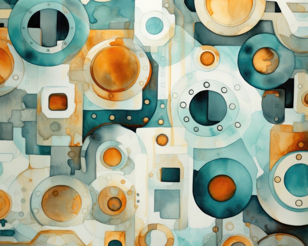 Decomposed Porthole - Gold Polyester Placemat for Home Decor