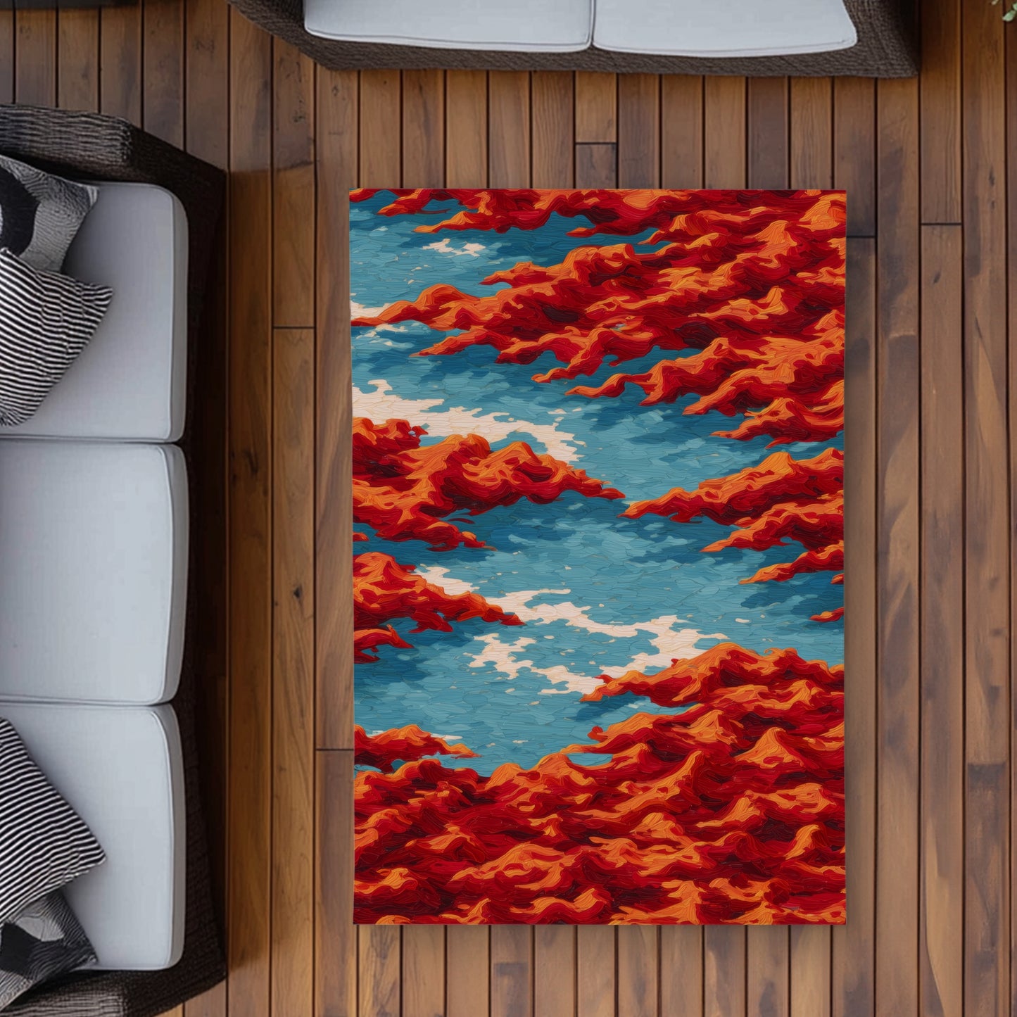 Tapis d'extérieur Red Mounds | Solution de décoration élégante