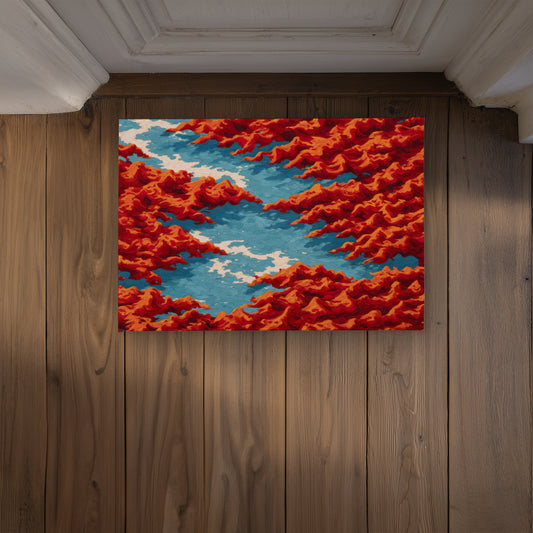 Red Mounds Orange Indoor Outdoor Door Mat | Home Decor