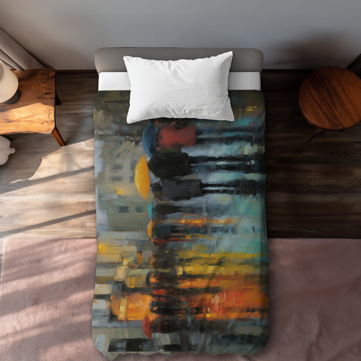 Housse de Couette Jour de Pluie | Linge de Lit Déco Maison Douillette