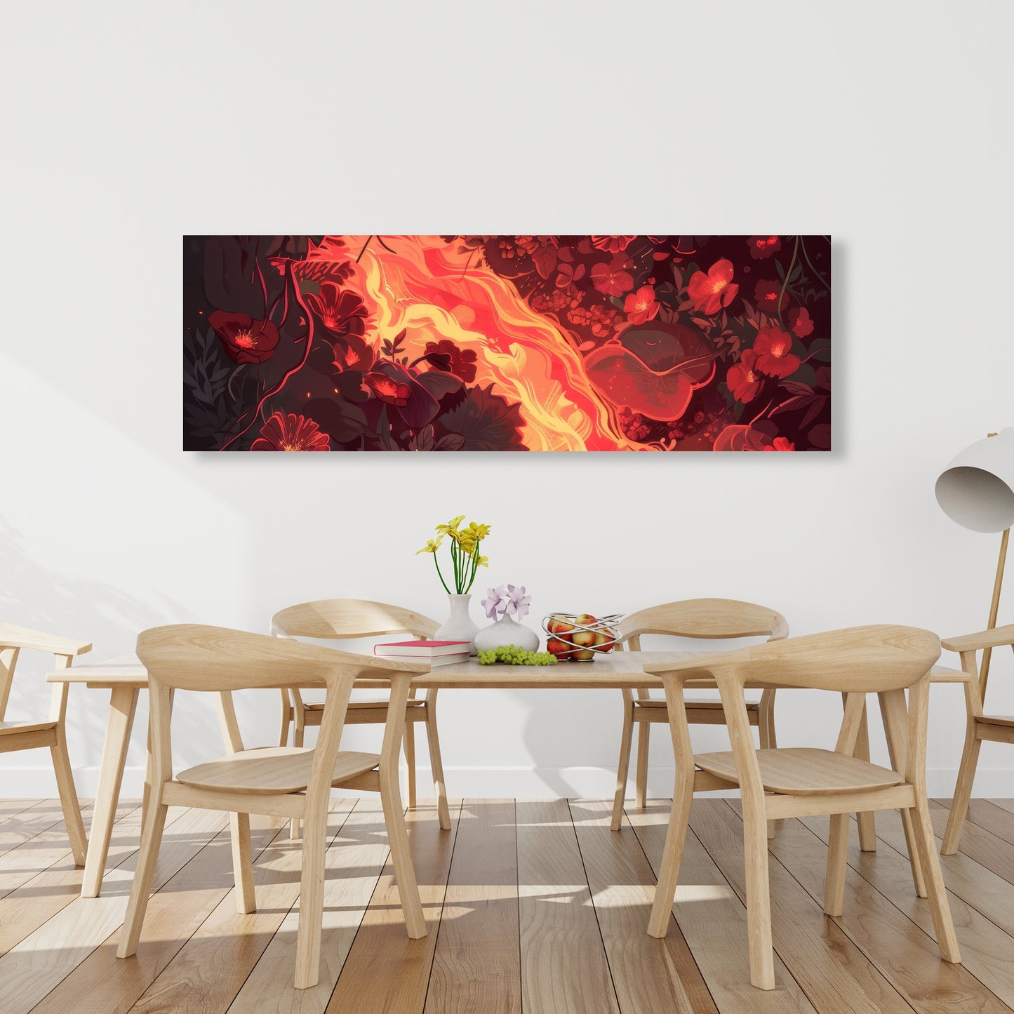 Seering Flowerbed - Black Canvas Decor Art | Stylish Design