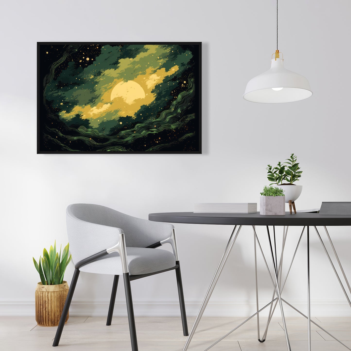 Cloudy Star - Black Framed Canvas for Home Decor | Stylish Art