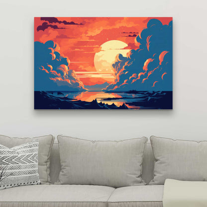 Orange and Blue - Yellow Canvas for Home Decor | Vibrant Art