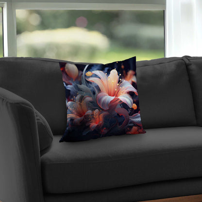 Astral Bloom Poly Twill Throw Pillow - Home Decor Insert