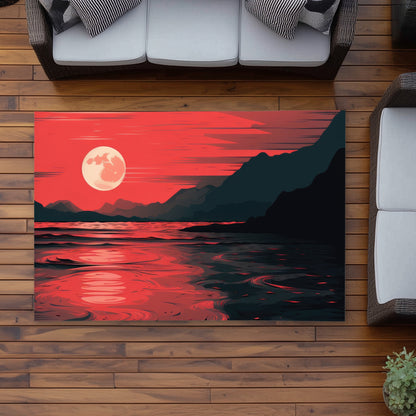 Bloody Tides Red Outdoor Area Rug - Stylish Home Decor