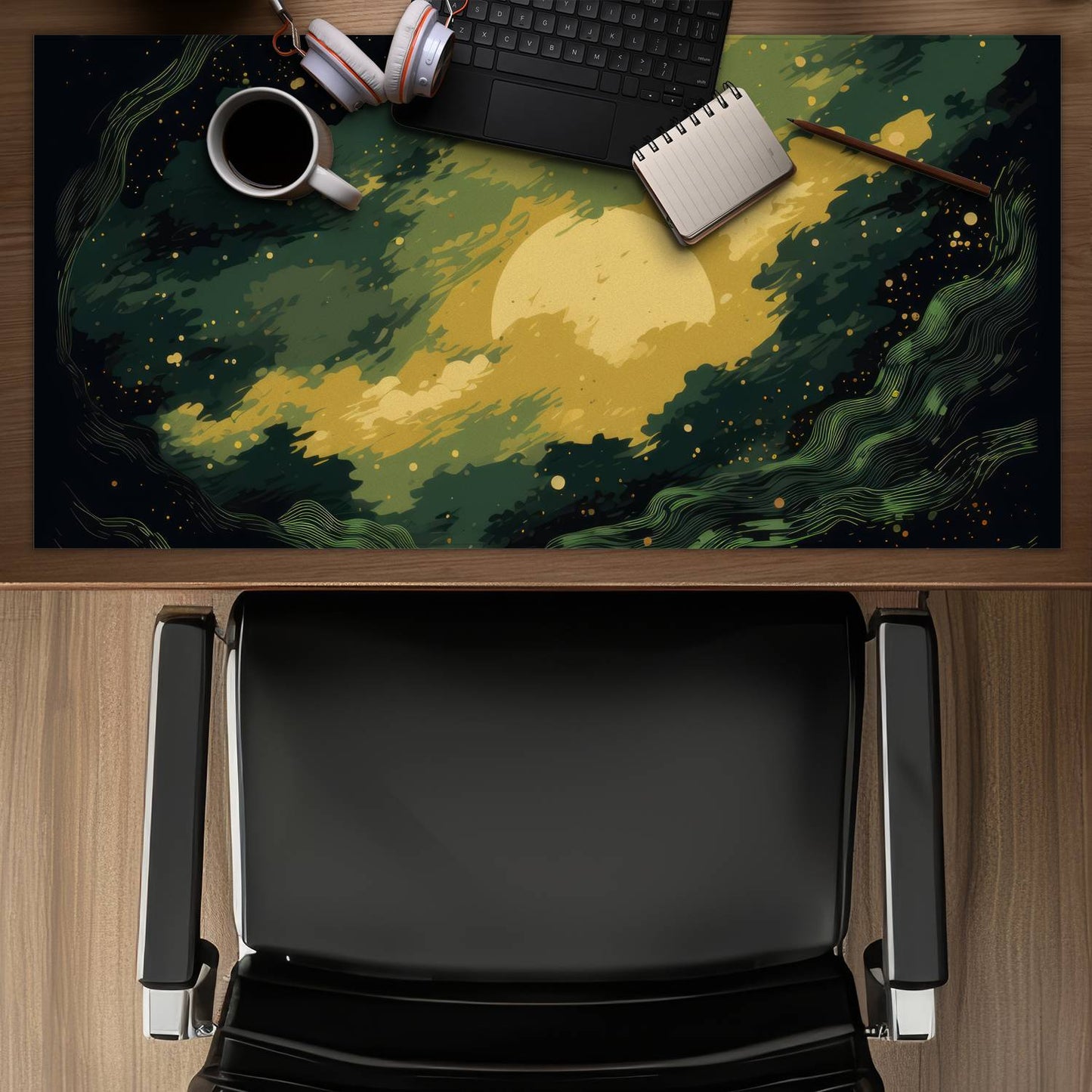 Cloudy Star Green Gaming Mat for Home Decor - Stylish & Durable