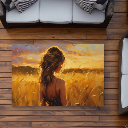 Warm Field Yellow Outdoor Area Rug for Home Decor - Stylish