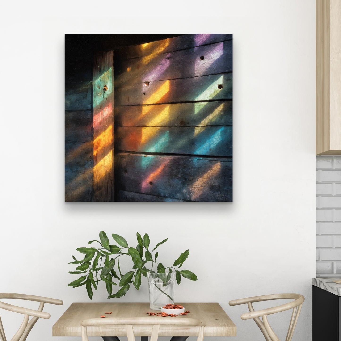 Rainbow Glint - Green Canvas for Home Decor | Vibrant Art