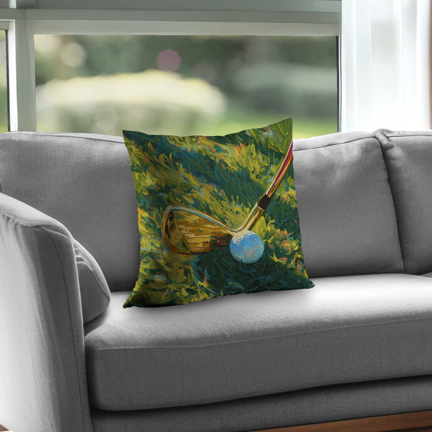 Golden Club Poly Twill Throw Pillow - Stylish Home Decor
