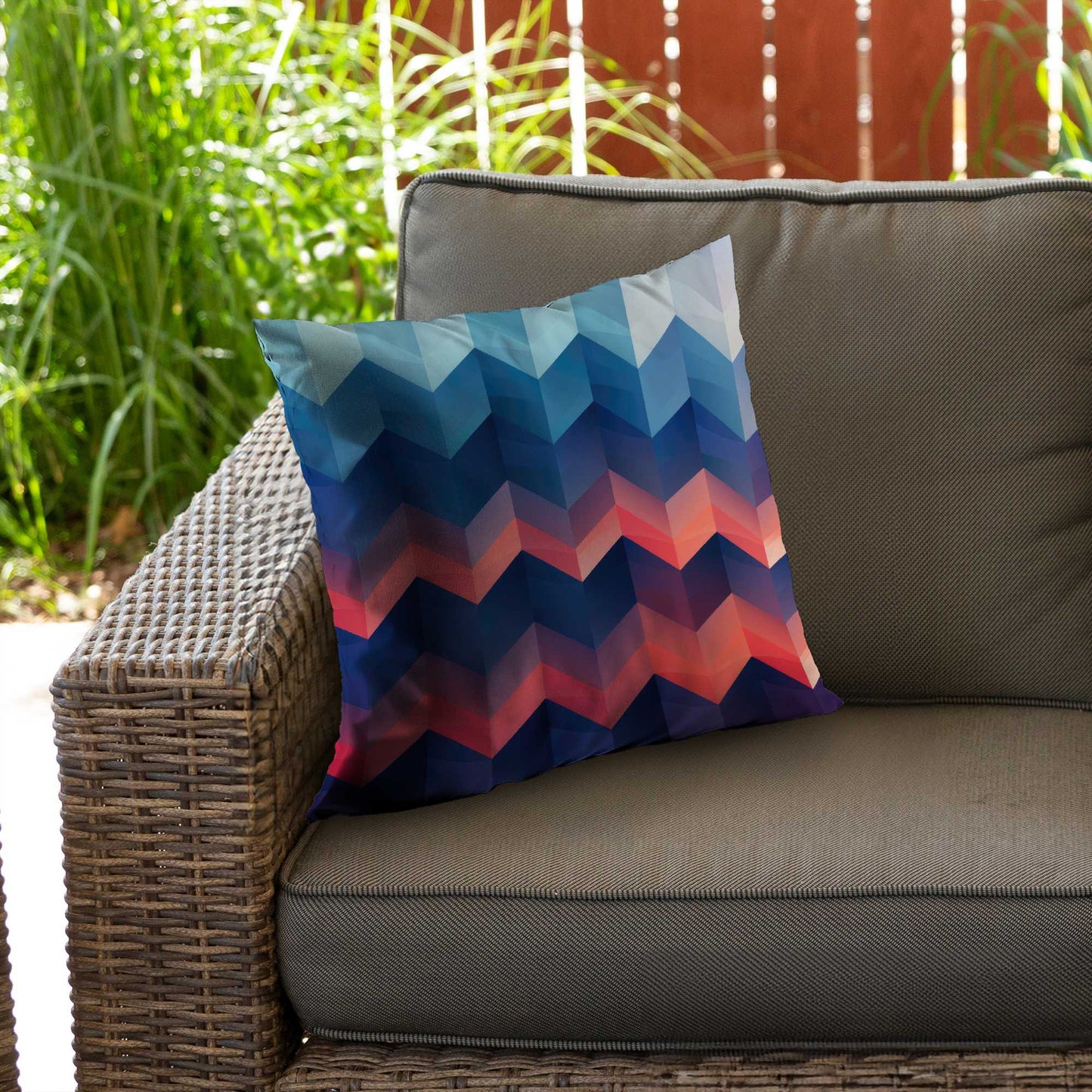 Coussin décoratif Heat Waves en sergé de polyester | Décoration d'intérieur élégante