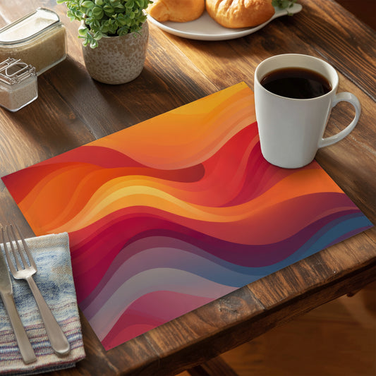 Sunlit Fog Red Polyester Placemat | Stylish Home Decor