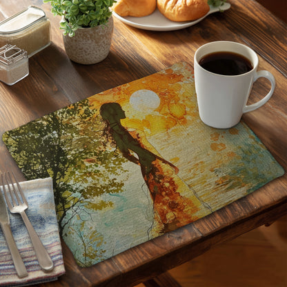 Peaceful Sun Braided Polyester Placemats for Home Decor
