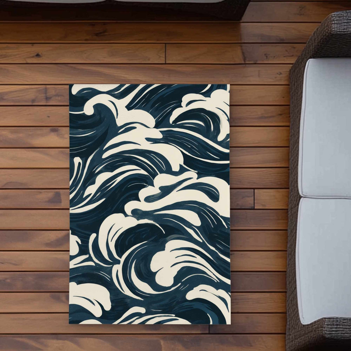 Tapis d'extérieur Midnight Ocean Flow | Accessoire de décoration élégant pour la maison