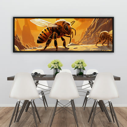 Bee world - 36"x36" Framed canvas